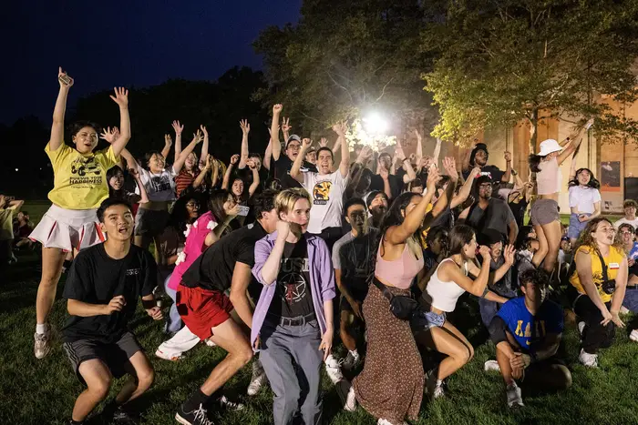 Students celebrate during Playfair.