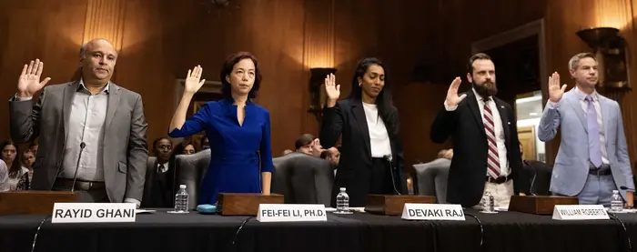 A swearing-in process.