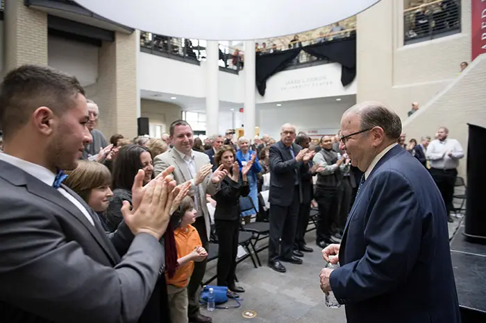 Cohon at the dedication of the Jared L. Cohon University Center.