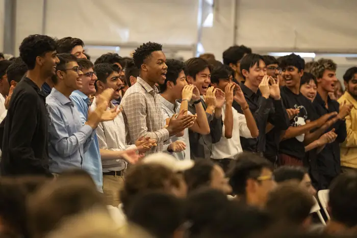 Students applaud during the 2028+ Convocation ceremony