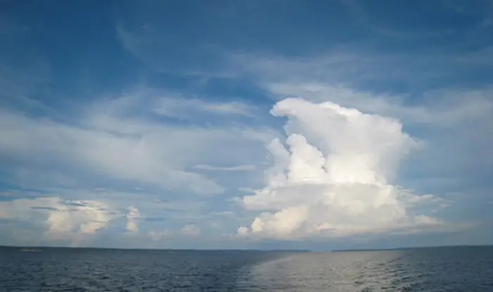 Cloud forming over the ocean