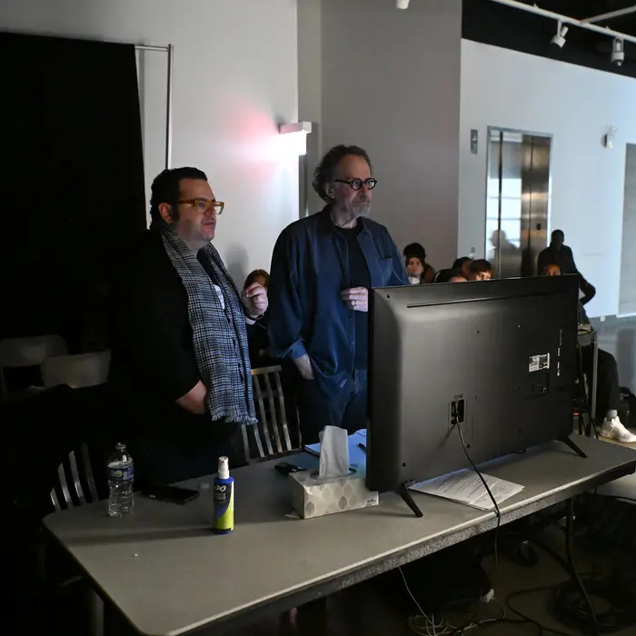 Josh Gad with acting professor Randy Kovitz