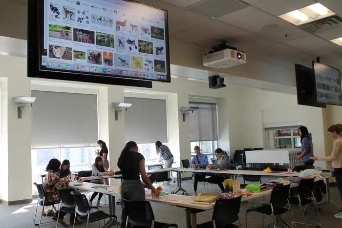 biomedical engineering workshop inside a classroom