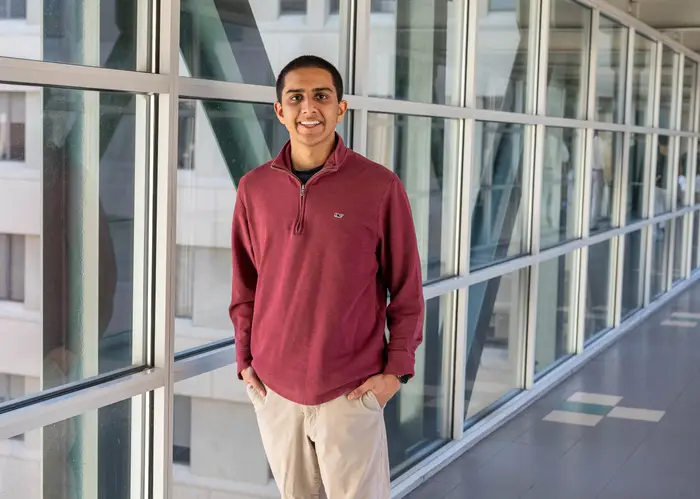 Nikash Bardwaj portrait taken in hallway