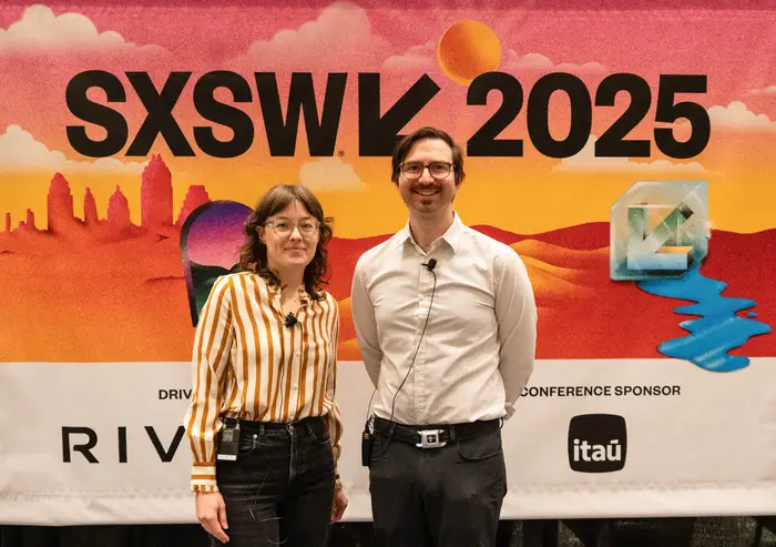 Sarah Fox and  Nikolas Martelaro at SXSW.