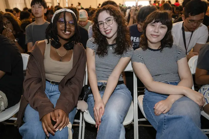 First-Year students inside the Orientation Tent.