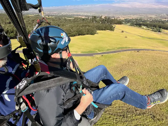 Lee Branstetter in a paraglider