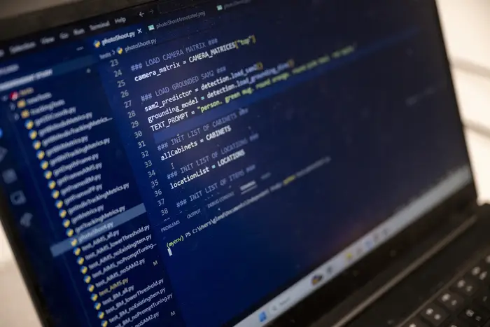 A computer screen displaying code. 