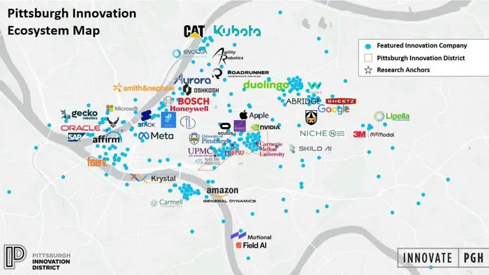 The Pittsburgh Innovation Ecosystem Map, courtesy of InnovatePGH.