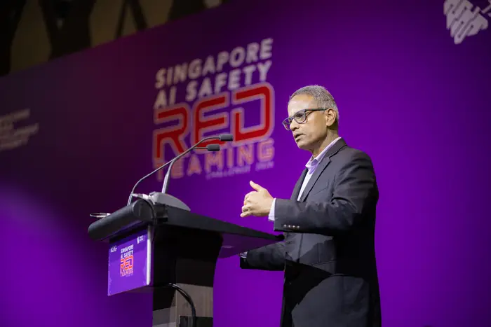 Ramayya Krishnan speaks at the AI Verify Foundation in Singapore.