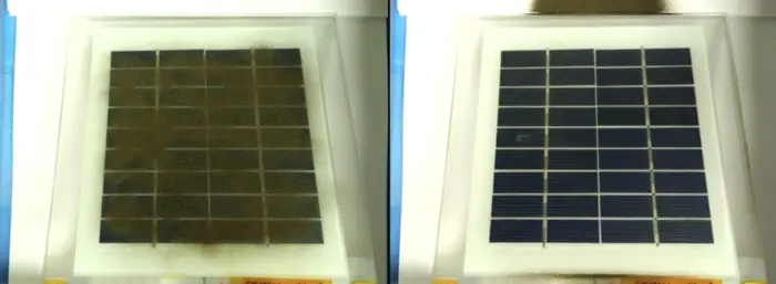 Dirty and clean solar panels