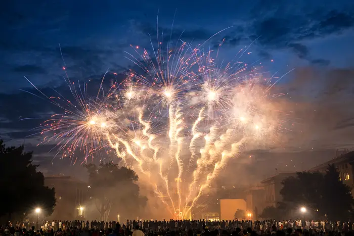 Fireworks over CMU campus. 