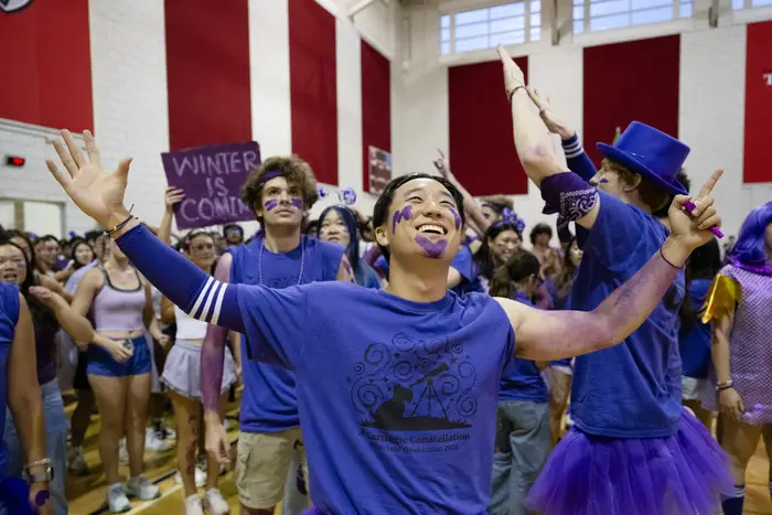 A student cheers at Carnegie Cup. 