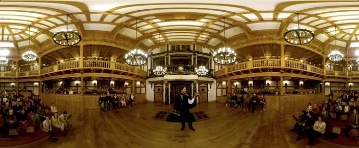 A panoramic image from a theater