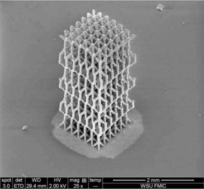 Example of Aerosol Jet 3D printing of 3D architectures