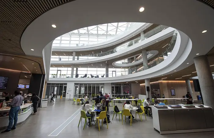 The inside of CMU's Tepper Building