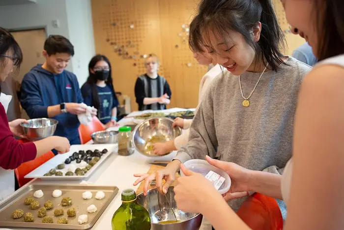 Students cooking