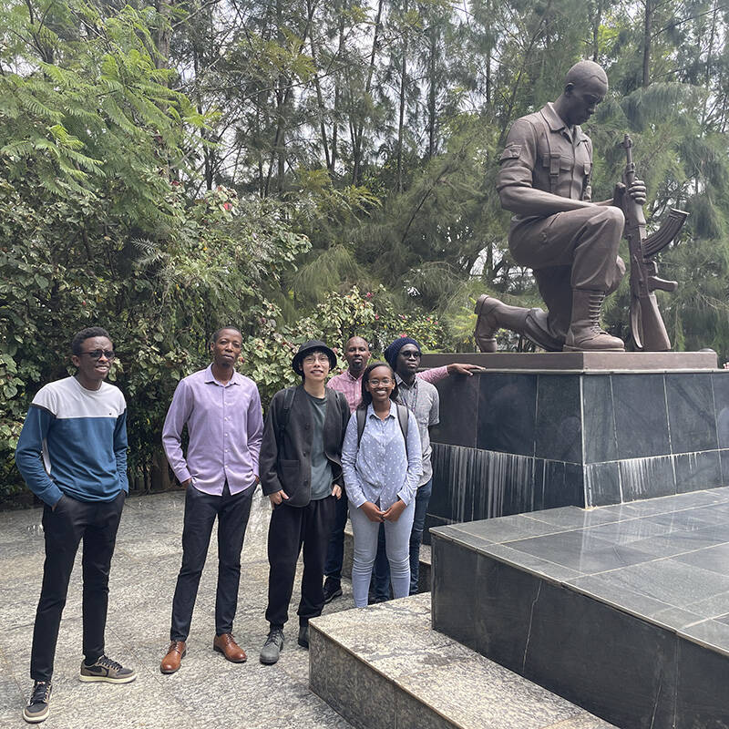 Haoxiang Dai and CMU-Africa students tour the Campaign Against Genocide Museum in Kigali.