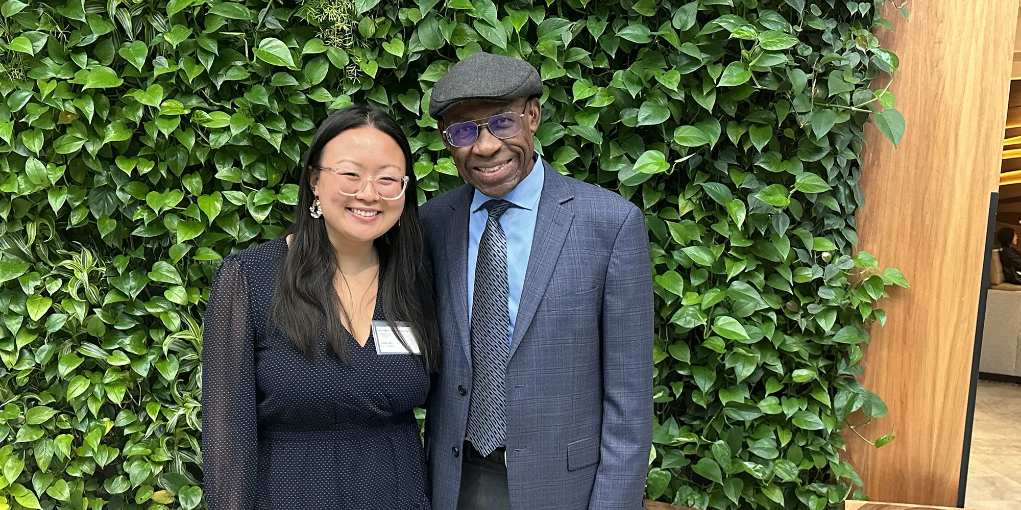 Joe Trotter and Jackie Wu standing outdoors