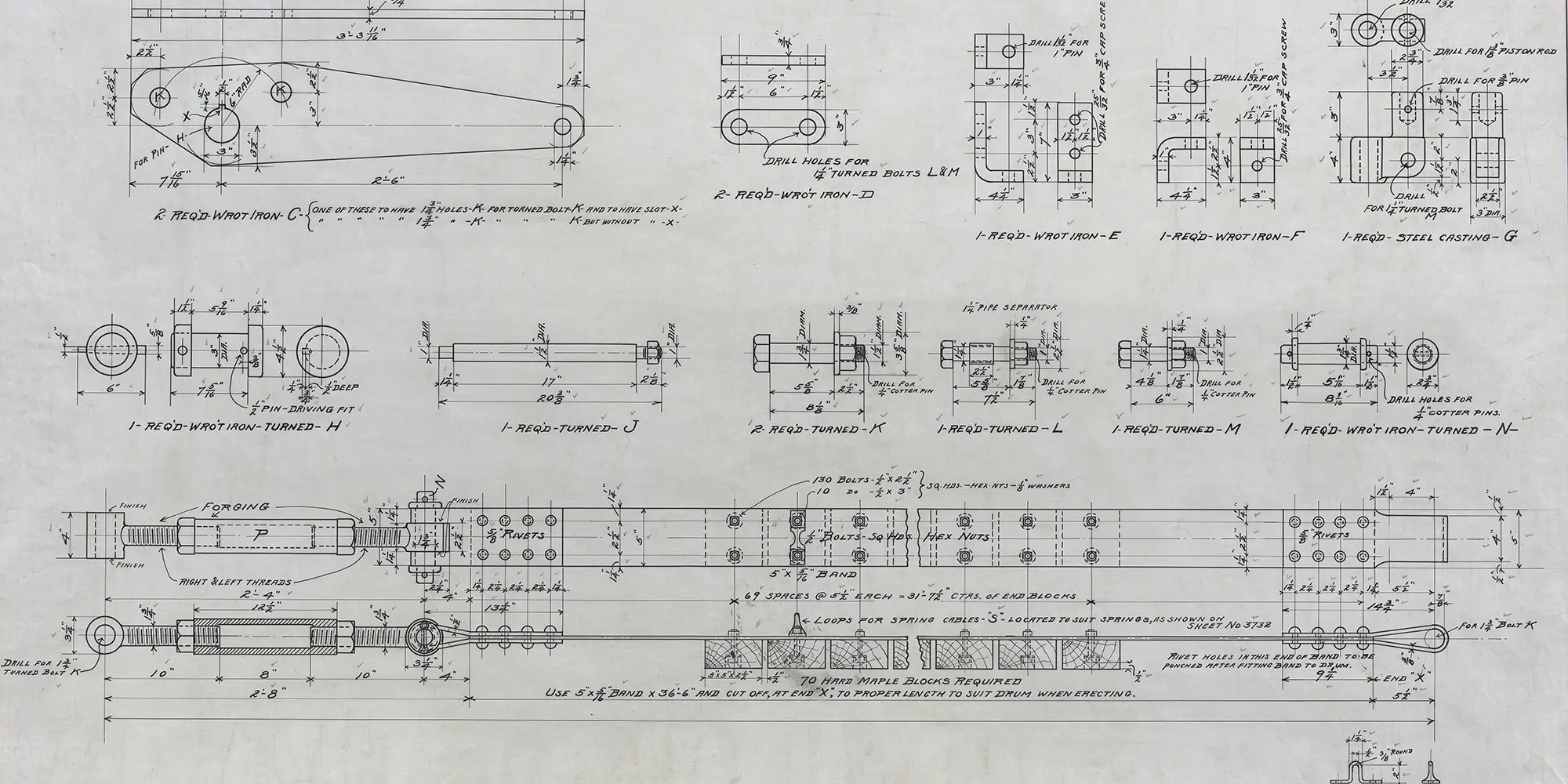 A technical drawing of part of the Duquesne Incline