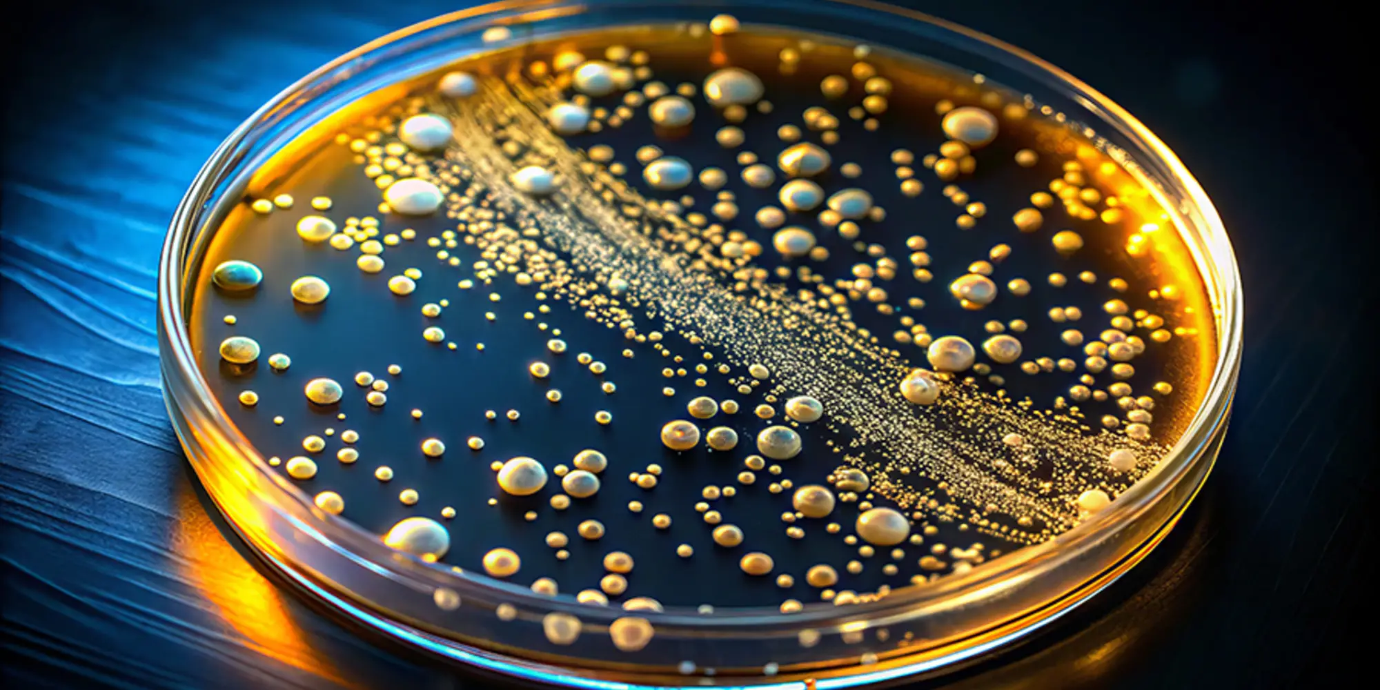 E coli bacteria in a Petri dish