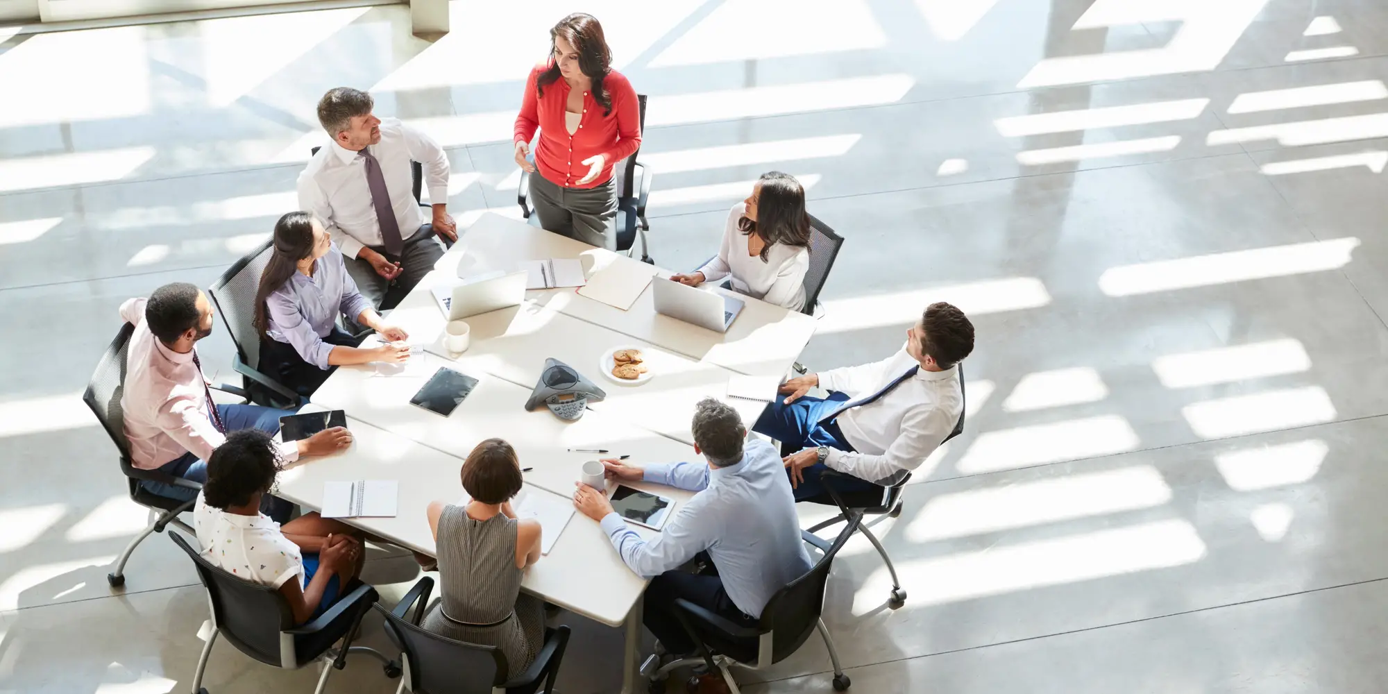 Businesspeople sitting around a table