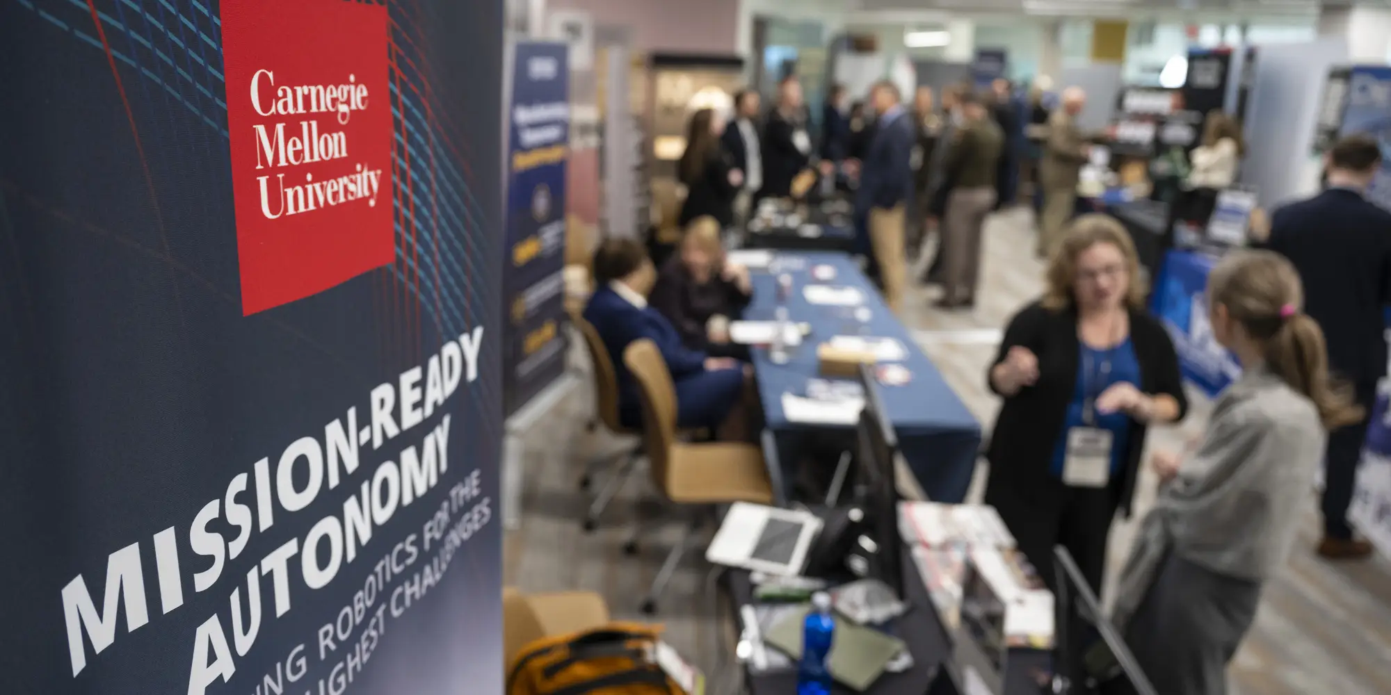 Exhibit booths during the Pennsylvania Trade Show at the Pennsylvania Defense & Innovation Summit on Tuesday, July 14, 2026, at the Army War College in Carlisle.