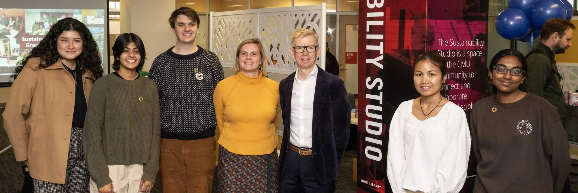 A group photo in the Sustainability Studio.