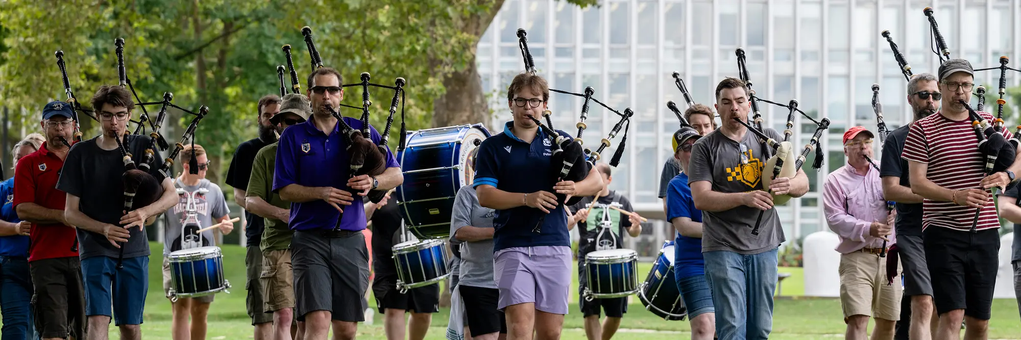 Carnegie Mellon Pipes and Drums directed by Andrew Carlisle practice on the cut on Saturday, July 19, 2025.