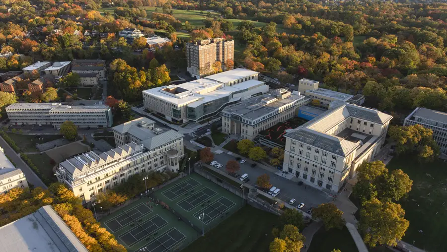 Carnegie Mellon University campus seen from the air. 