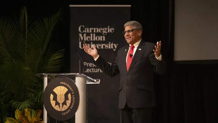 Sethuraman Panchanathan standing on stage
