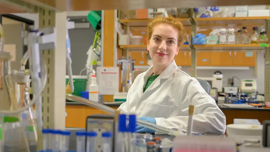 Catherine Armbruster in a lab.