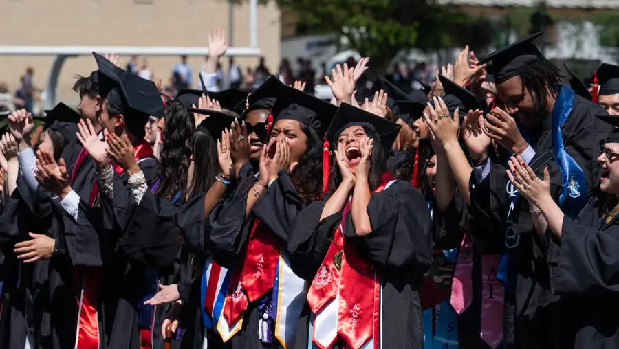 Students cheer at CMU Commencement