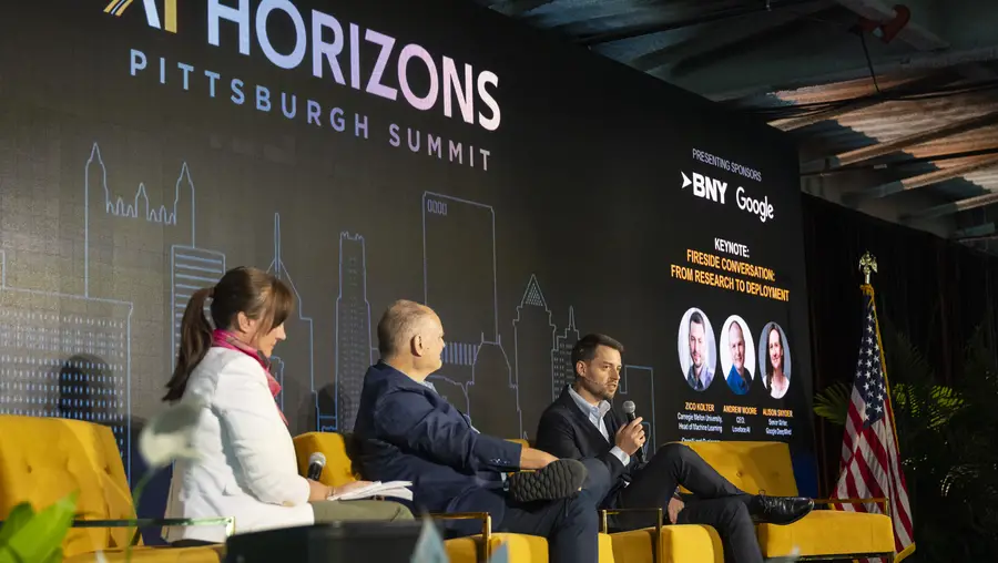 A panel of speakers at the AI Horizon conference. 