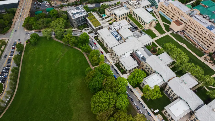 aerial view of Schenley Park and Campus