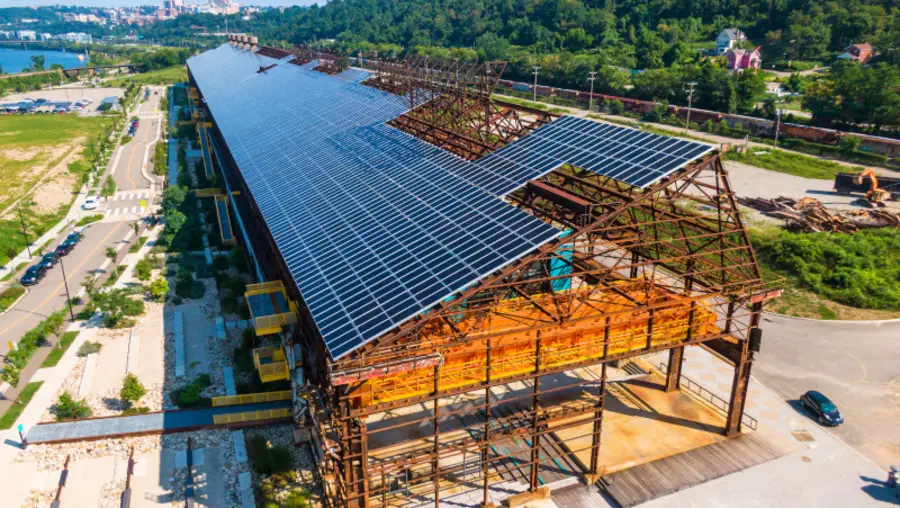 Solar panels on the roof of the Robotics Innovation Center