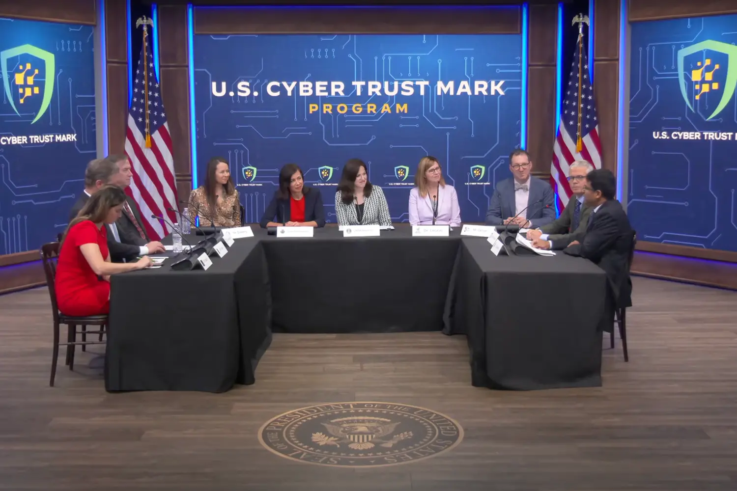 Carnegie Mellon Associate Professor Yuvraj Agarwal shares CyLab's research during the White House's launch of its new IoT cybersecurity label.Source: White House Livestream