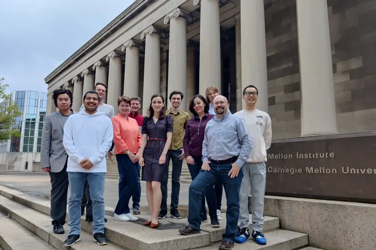 Chemistry Associate Professory Olexandr Isayev (second from right) and his research group