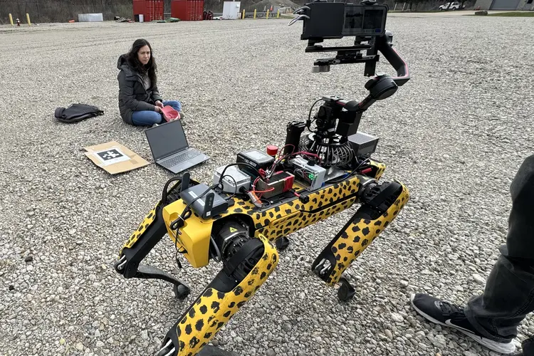 A ground robot used to perform medical assessment tasks.