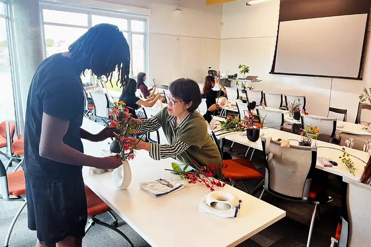 A CMU course teaches Ikebana is the Japanese art of arranging natural, seasonal materials to foster harmony and personal expression.