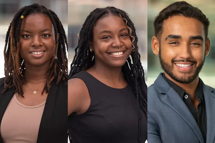 three headshots of Rales Fellows