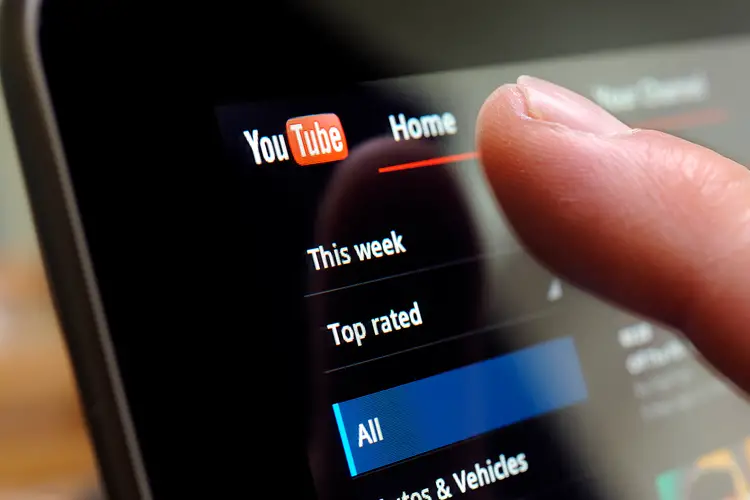 A stock image showing the YouTube homepage.