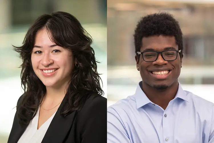 Rales Fellows Nicole Villavicencio-Garduno (left) and Maxwell Jones (right)