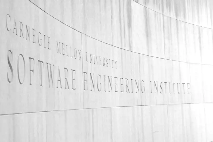 Close shot of Software Engineering Institute building sign 