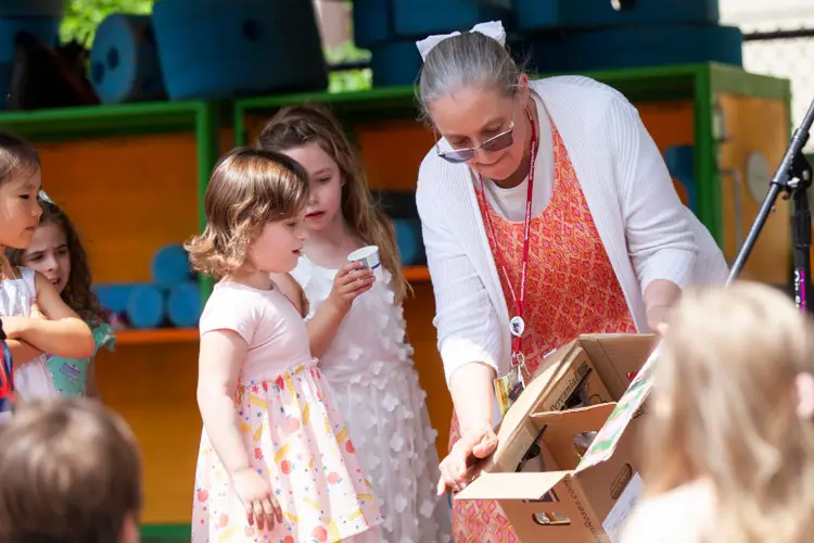 Sharon Carver with students