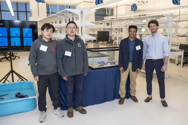 The Softbotics team provides a demo during the during the opening of the RIC.