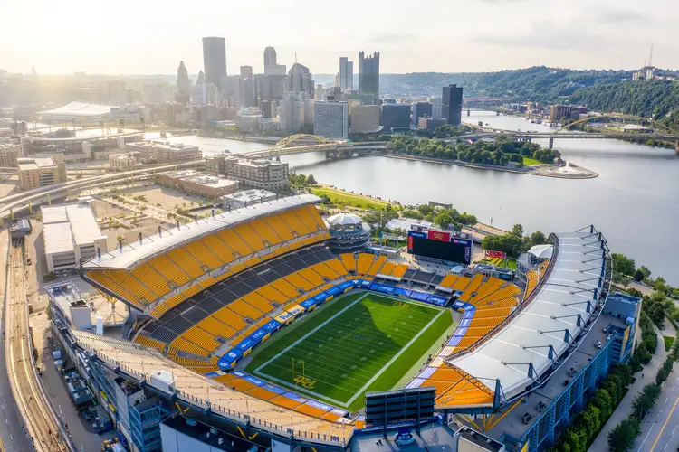 Aerial shot of Acrisure Stadium by Dustin McGrew / Visit Pittsburgh