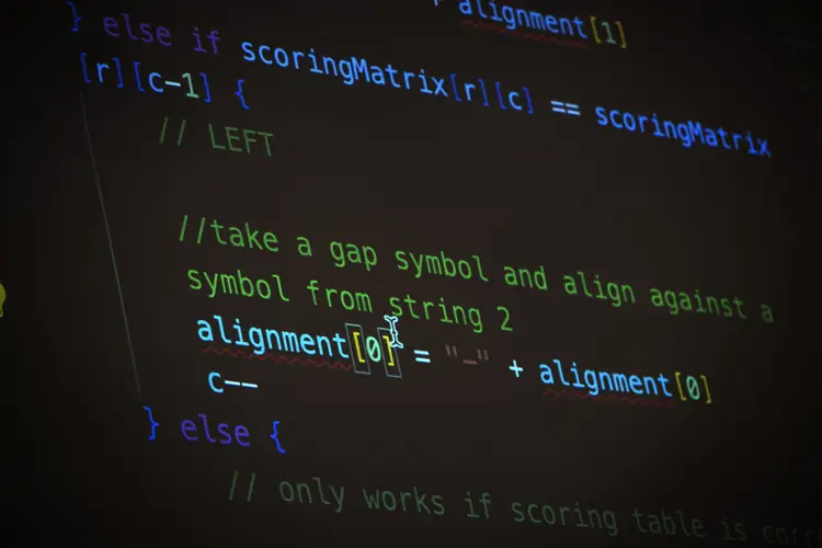 a black screen shows code